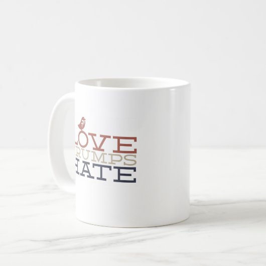 Love Trumps Hate Coffee Mok (Voorkant links)