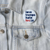 Love Trumps Hate Hillary Clinton Rally Button 2016 (In situ)