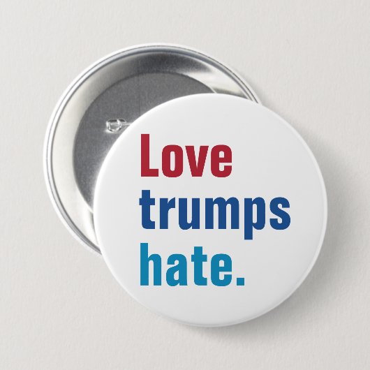 Love Trumps Hate Ronde Button 7,6 Cm (Voorkant /achterkant)