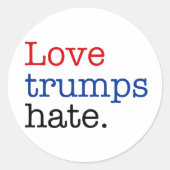 Love Trumps Hate Ronde Sticker (Voorkant)
