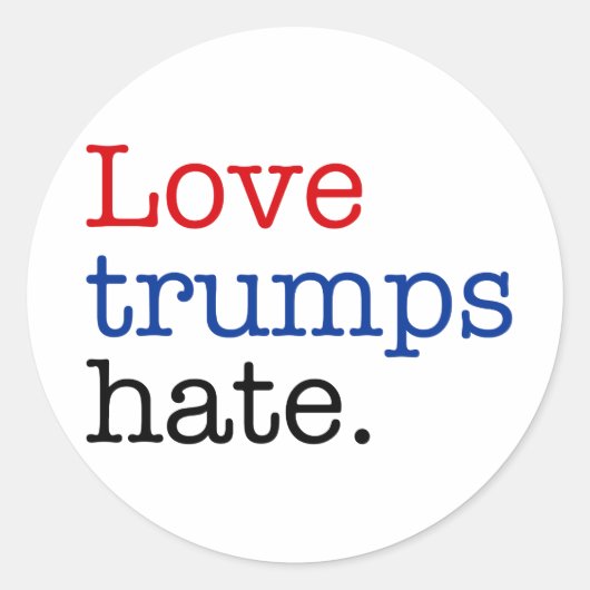 Love Trumps Hate Ronde Sticker (Voorkant)