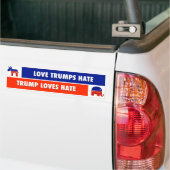 Love Trumps Hate; Trump verliest Hate Bumpersticker (Op Truck)