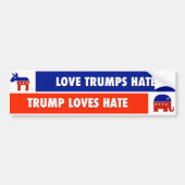 Love Trumps Hate; Trump verliest Hate Bumpersticker (Voorkant)