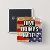 Love Trumps Hate Vierkante Button 5,1 Cm (Voorkant /achterkant)