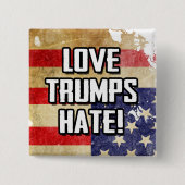 Love Trumps Hate Vierkante Button 5,1 Cm (Voorkant)