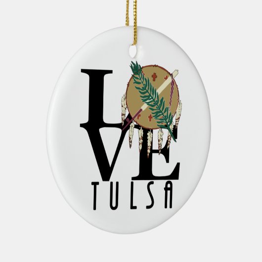 LOVE Tulsa Oklahoma Keramisch Ornament (Rechts)