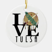 LOVE Tulsa Oklahoma Keramisch Ornament (Voorkant)