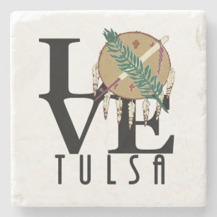 LOVE Tulsa Oklahoma Stenen Onderzetter