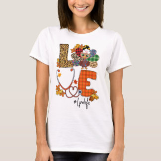 Love Turkey Stethoscope Lpn Nurse Life Thanksgivin T-shirt