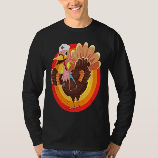 Love Turkey Stethoscope Nurse Life Thanksgiving Fa T-shirt (Voorkant)