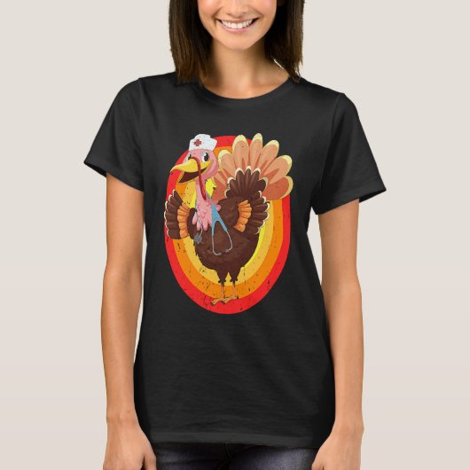 Love Turkey Stethoscope Nurse Life Thanksgiving Fa T-shirt (Voorkant)