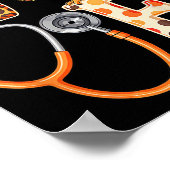 Love Turkey Thanksgiving Nurse Life Herfst Scrub T Poster (Hoek)