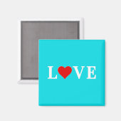 LOVE Turquoise Blue Aqua Blue Modern Chic Elegant Magneet (Voorkant / Achterkant)