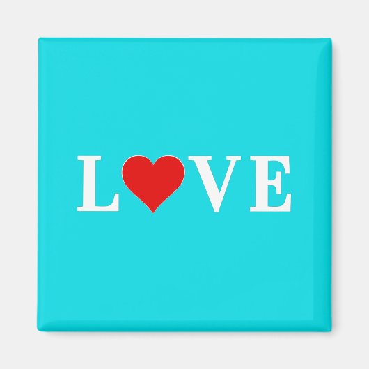 LOVE Turquoise Blue Aqua Blue Modern Chic Elegant Magneet (Voorkant)