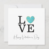 Love Turquoise Heart Happy Valentine's Day Script (Voorkant)