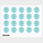 *~* LOVE Turquoise Paarse Ster Mandala Ronde Sticker (Vel)