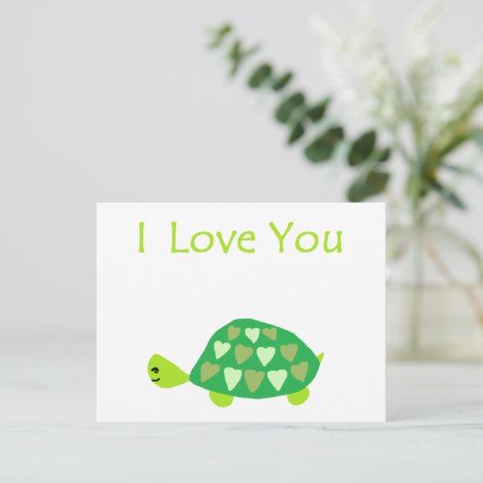 Love Turtle Briefkaart (Staand voorkant)