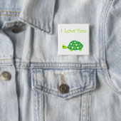 Love Turtle Vierkante Button 5,1 Cm (In situ)