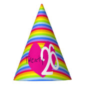 Love Twenty 25 Regenboog Stripe Party pet Feesthoedjes (Voorkant)