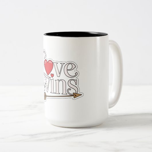 Love Twins - Tweetonige Mok (15 oz) (Voorkant rechts)