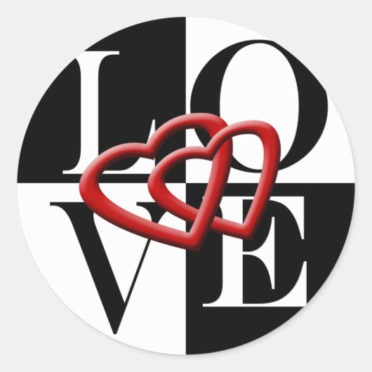 Love Two Hearts Wedding Envelope Seal Sticker (Voorkant)