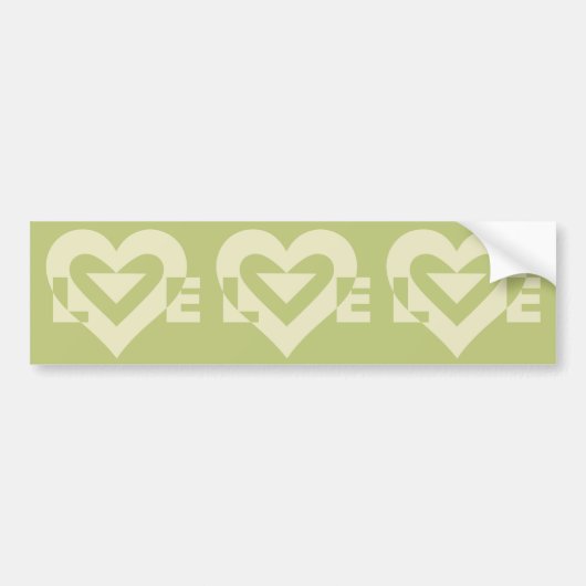 Love Two-Tone Sage Green Bumpersticker (Voorkant)
