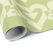 Love Two-Tone Sage Green Cadeaupapier (Rol Hoek)