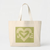 Love Two-Tone Sage Green Grote Tote Bag (Voorkant)