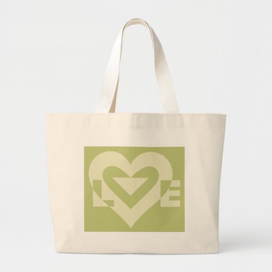 Love Two-Tone Sage Green Grote Tote Bag (Voorkant)