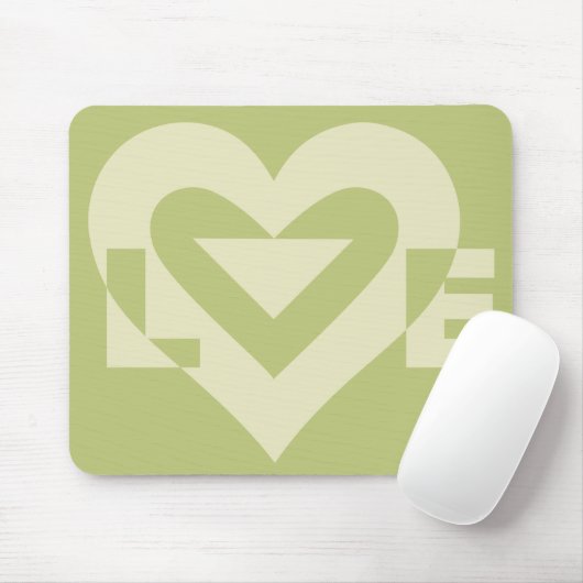 Love Two-Tone Sage Green Muismat (Met muis)