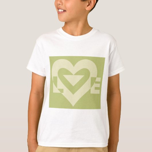 Love Two-Tone Sage Green T-shirt (Voorkant)