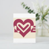 Love Two-Tone Wine Paars Briefkaart (Staand voorkant)