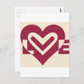 Love Two-Tone Wine Paars Briefkaart (Voorkant / Achterkant)