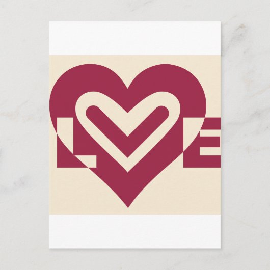 Love Two-Tone Wine Paars Briefkaart (Voorkant)