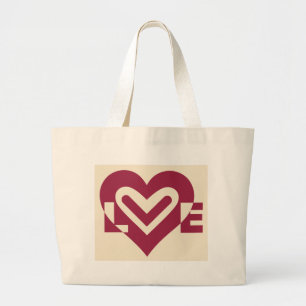 Love Two-Tone Wine Paars Grote Tote Bag