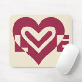 Love Two-Tone Wine Paars Muismat (Met muis)