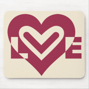 Love Two-Tone Wine Paars Muismat