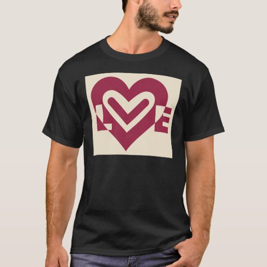 Love Two-Tone Wine Paars T-shirt (Voorkant)