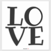 LOVE Typografie Citaten en Gezegden Sticker (Vel)