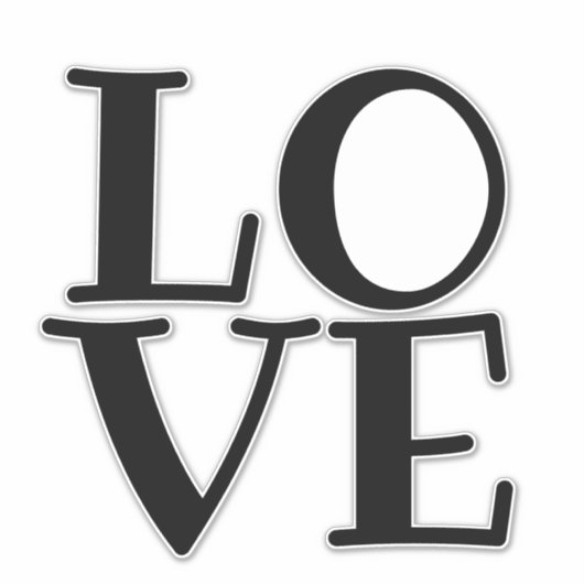 LOVE Typografie Citaten en Gezegden Sticker (Voorkant)