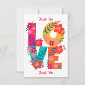 LOVE typografie clipart, floral design Bedankkaart (Voorkant)
