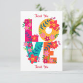 LOVE typografie clipart, floral design Bedankkaart (Staand voorkant)
