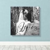 LOVE Typografie Foto Overlay Canvas Afdruk (Insitu (Houten vloer))