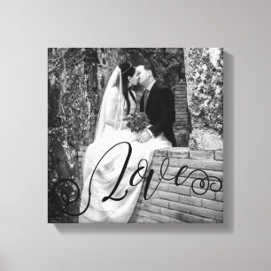 LOVE Typografie Foto Overlay Canvas Afdruk