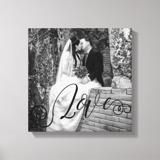 LOVE Typografie Foto Overlay Canvas Afdruk (Voorkant)