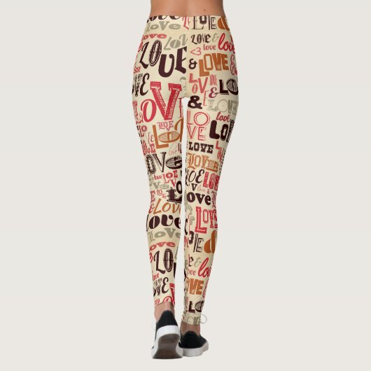  Love Typografie Leggings (Achterkant)