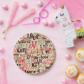  Love Typografie Papieren Bordje (Feest)