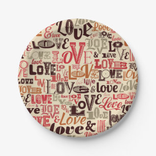 Love Typografie Papieren Bordje