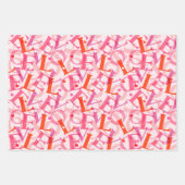 LOVE Typografie Pattern Valentijnsdag Inpakpapier Vel (Voorkant 3)