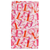 LOVE Typografie Pattern Valentijnsdag Klein Cadeauzakje (Voorkant)